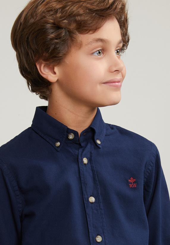 River Woods Custom Fit Katoenen Hemd Navy