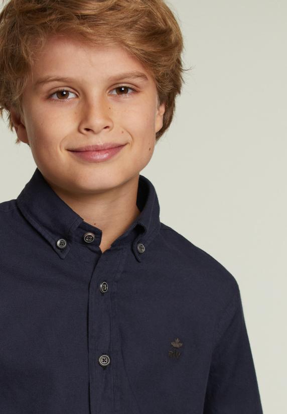 River Woods Custom Fit Katoenen Hemd Navy