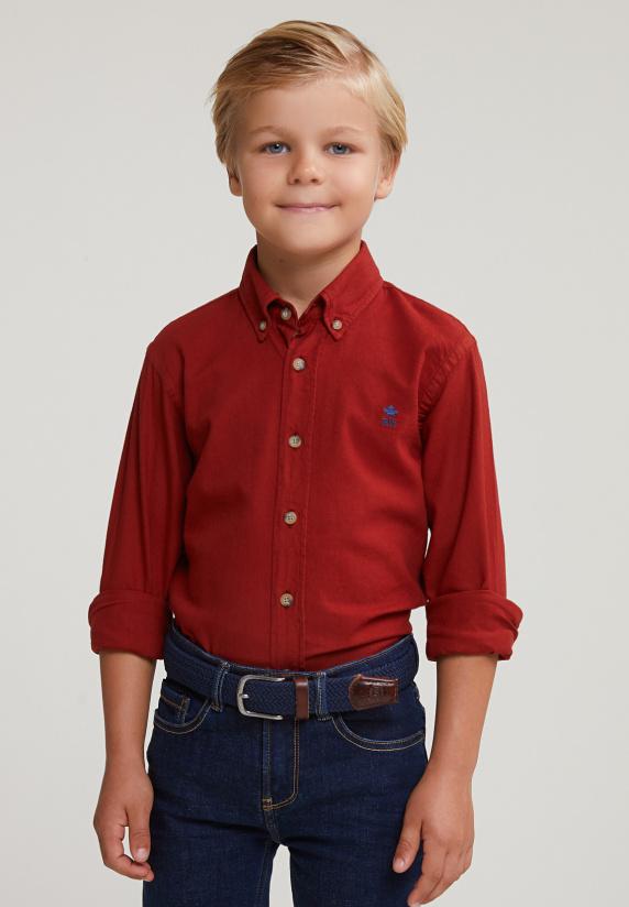 river woods Custom fit katoenen hemd sunset