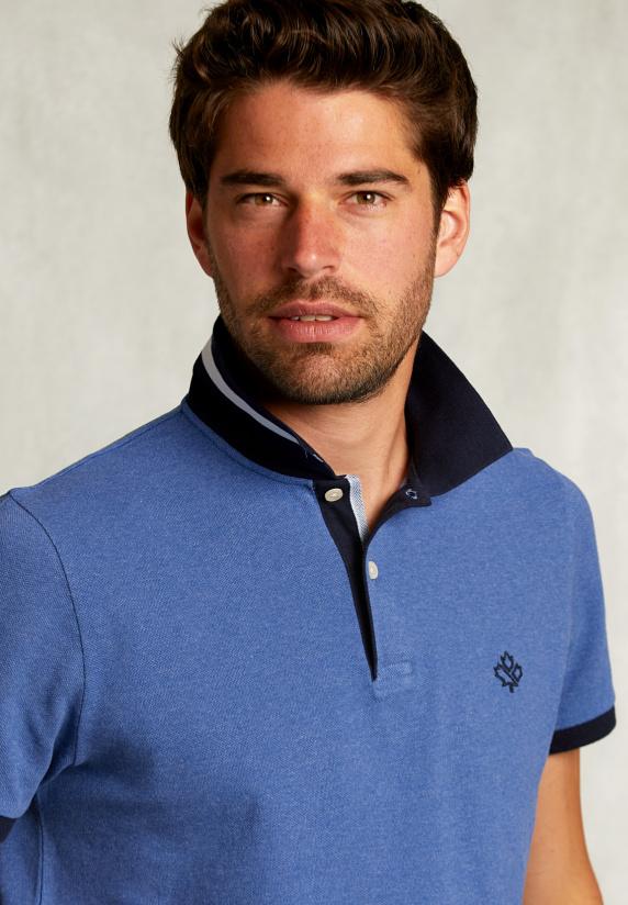 River Woods Custom Fit Katoenen Polo Anon Blue Mix