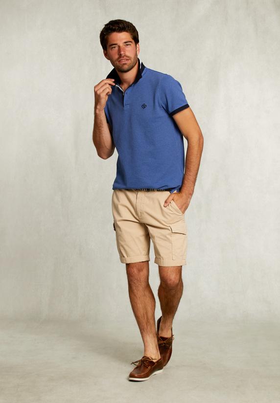 River Woods Custom Fit Katoenen Polo Anon Blue Mix