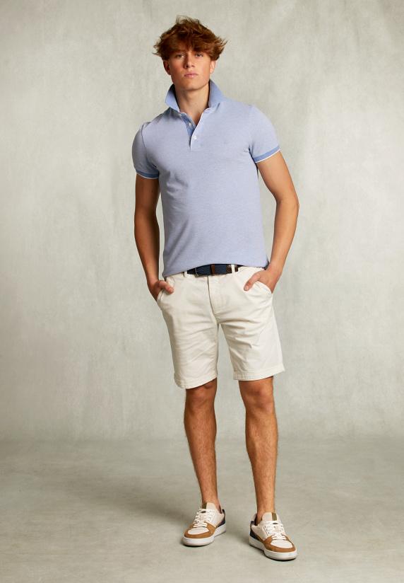 River Woods Custom Fit Katoenen Polo Blue Gin Mix