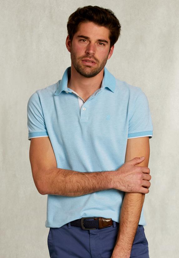 river woods Custom fit katoenen polo bora bora mix