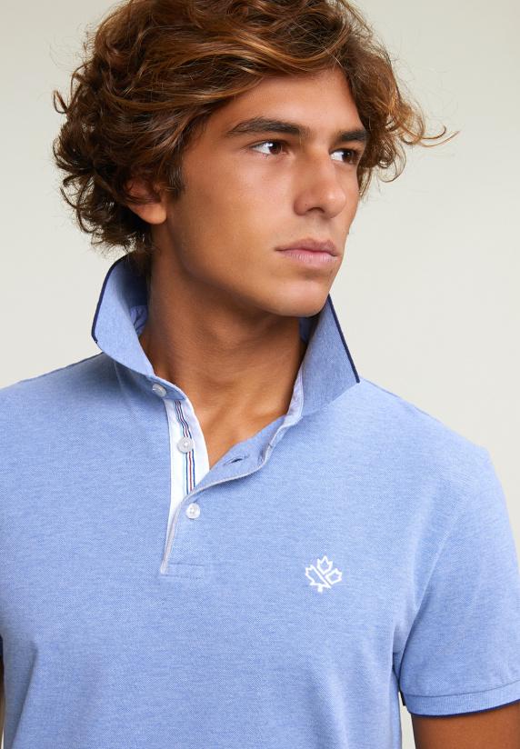 River Woods Custom Fit Katoenen Polo Dark Sky Mix