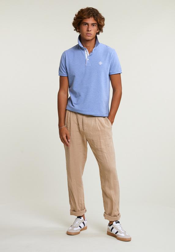 River Woods Custom Fit Katoenen Polo Dark Sky Mix