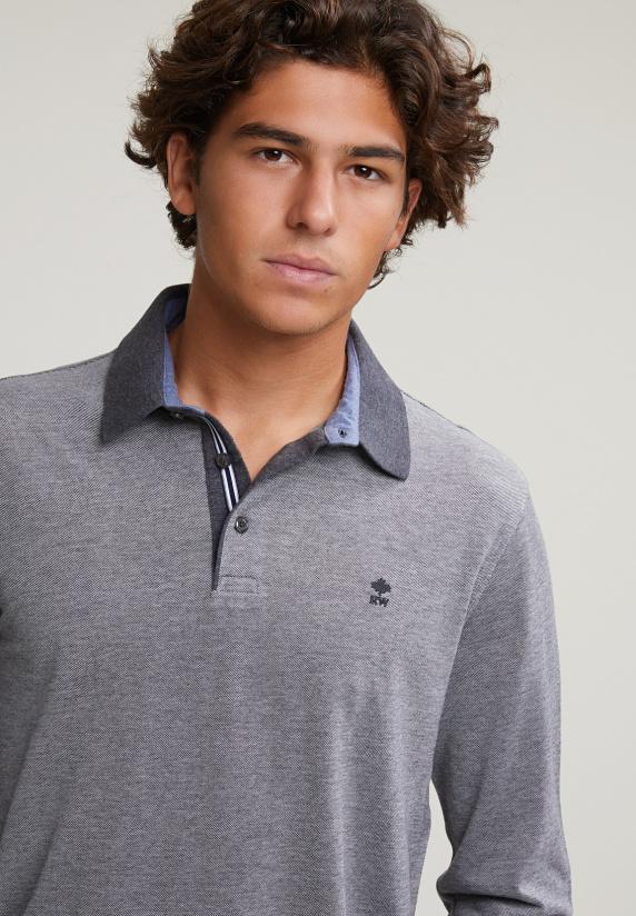 River Woods Custom Fit Katoenen Polo Graphite Mix