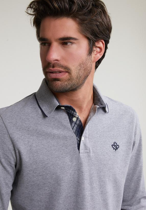 River Woods Custom Fit Katoenen Polo Inox Mix