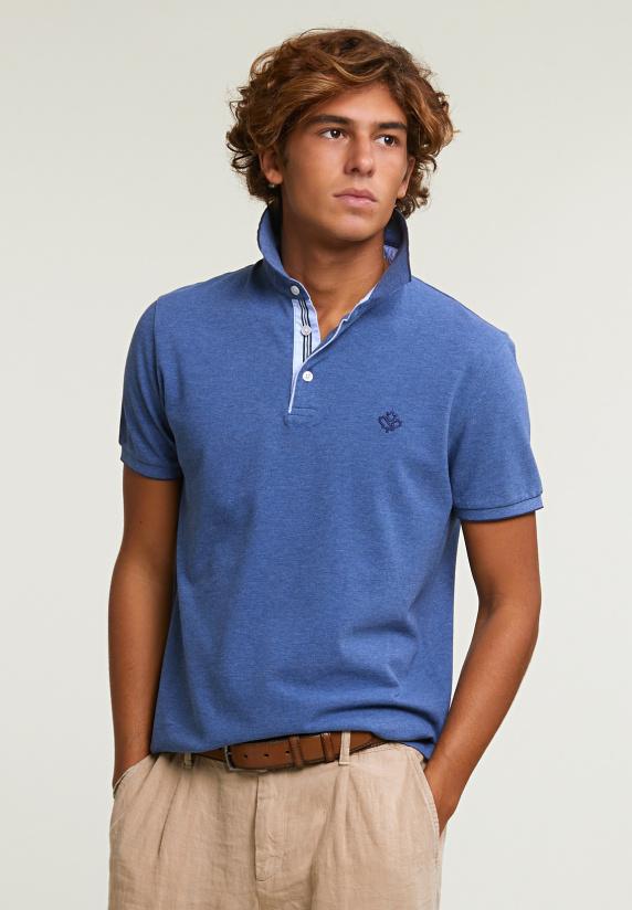 river woods Custom fit katoenen polo lake mix