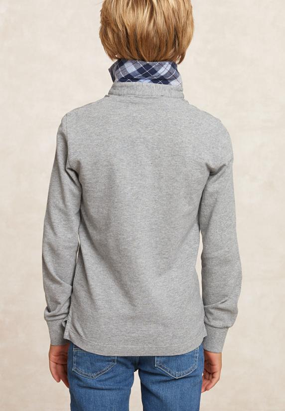 River Woods Custom Fit Katoenen Polo Mid Grey Mix