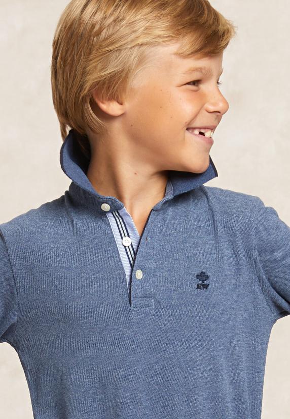 River Woods Custom Fit Katoenen Polo Moonlight Mix