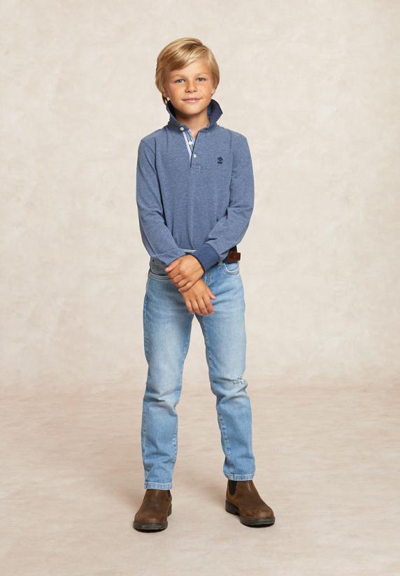 River Woods Custom Fit Katoenen Polo Moonlight Mix