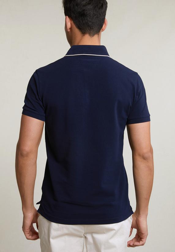 River Woods Custom Fit Katoenen Polo Navy