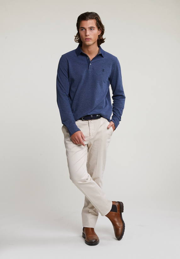 River Woods Custom Fit Katoenen Polo Navy