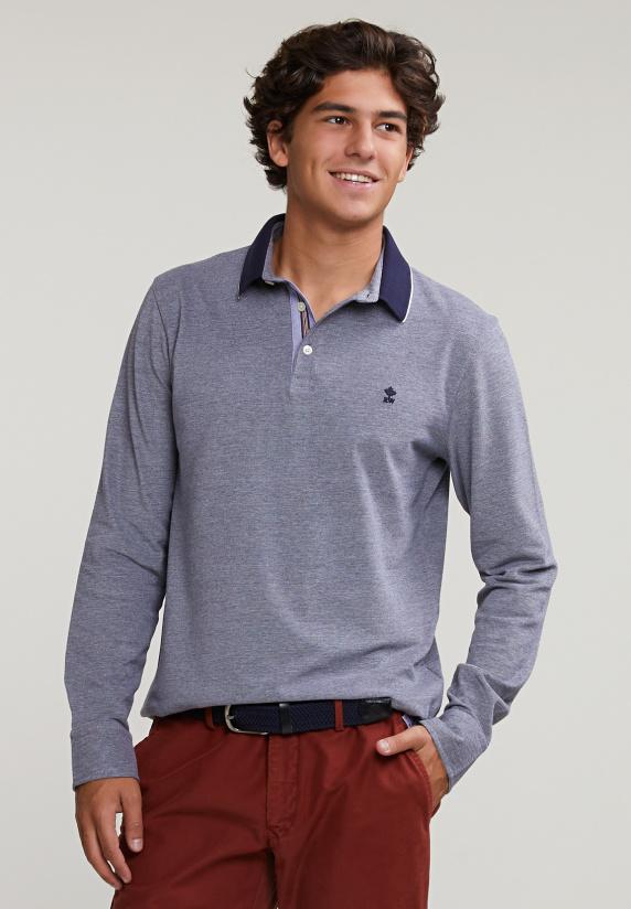 River Woods Custom Fit Katoenen Polo Navy