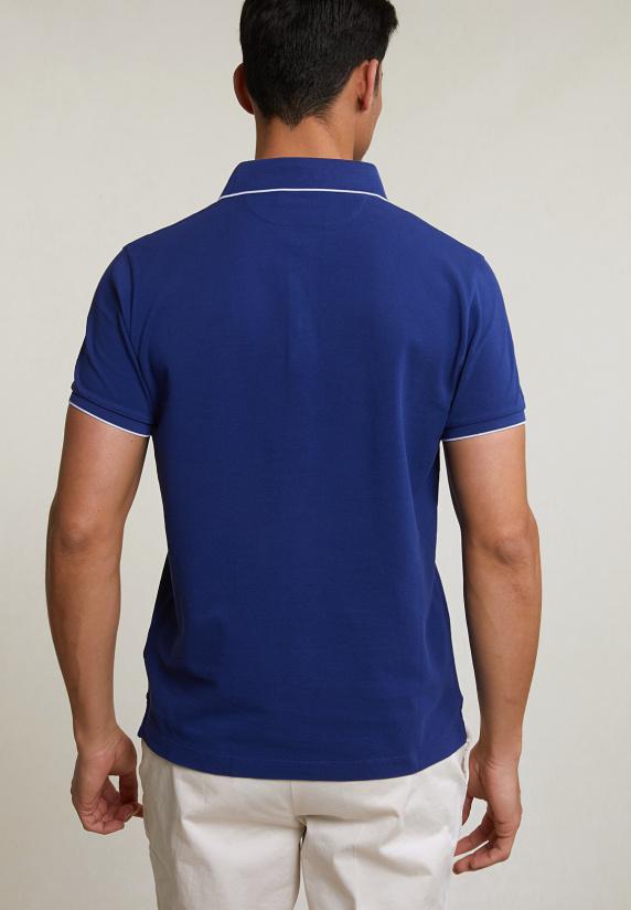 River Woods Custom Fit Katoenen Polo Royal Blue
