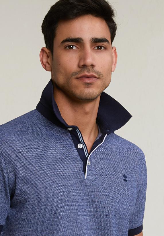 River Woods Custom Fit Katoenen Polo Royal Blue