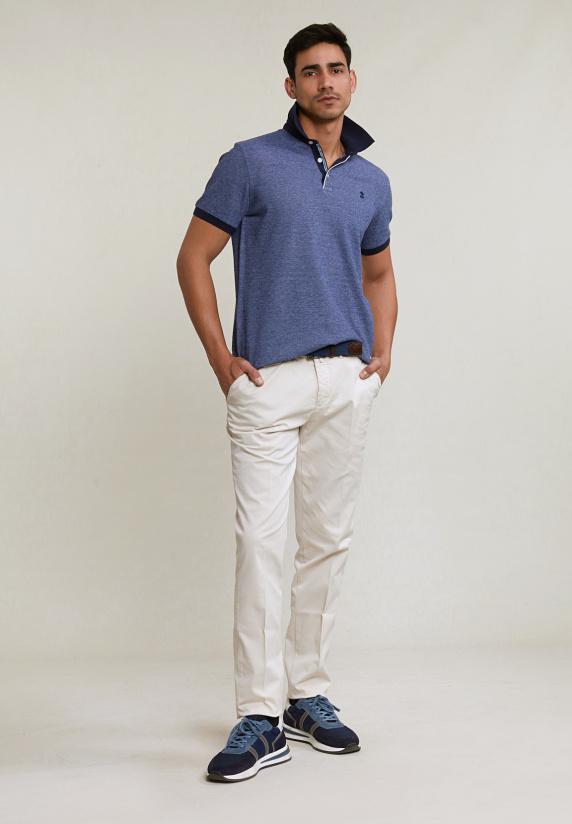 River Woods Custom Fit Katoenen Polo Royal Blue