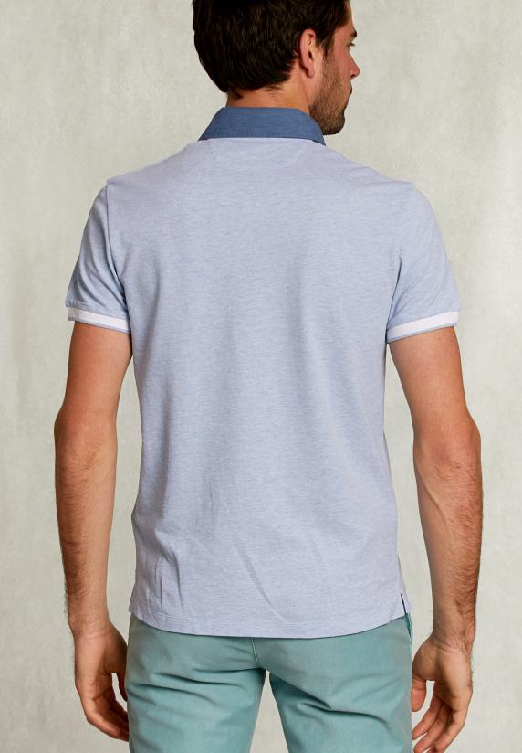 River Woods Custom Fit Katoenen Polo Seawater Mix