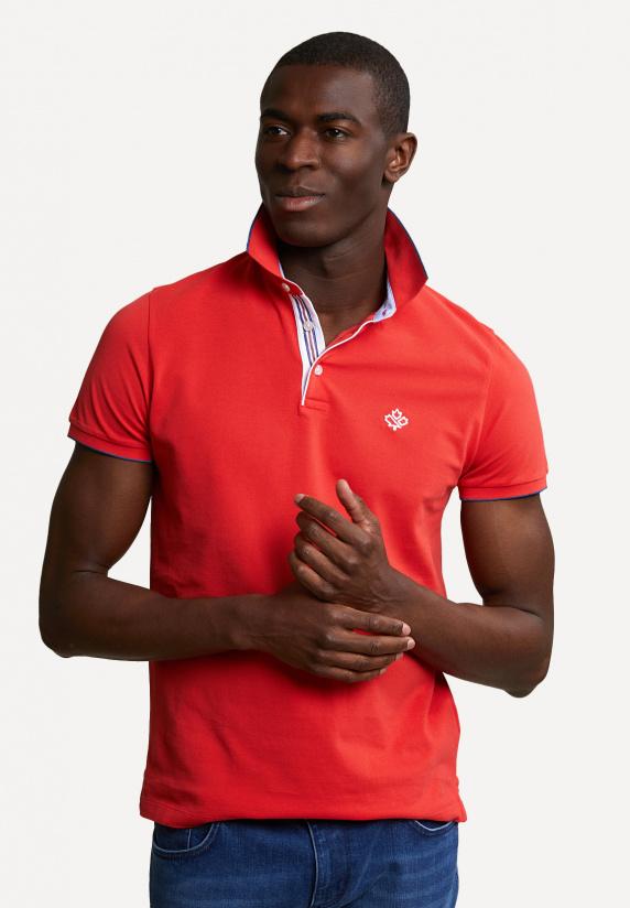 river woods Custom fit katoenen polo stanford red