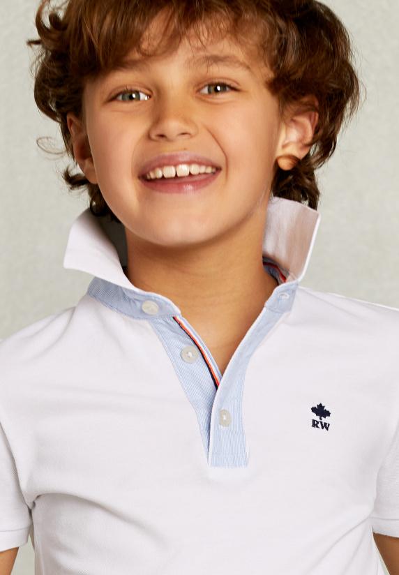 River Woods Custom Fit Katoenen Polo Wit