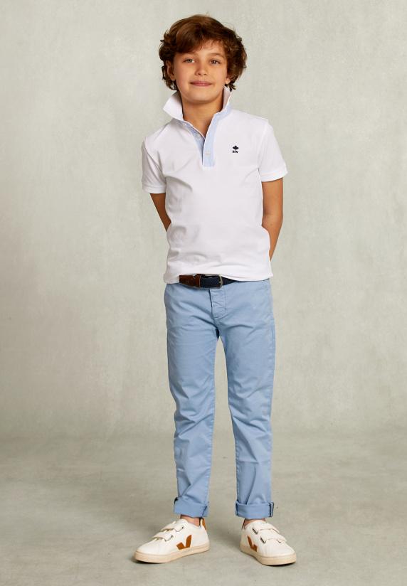 River Woods Custom Fit Katoenen Polo Wit