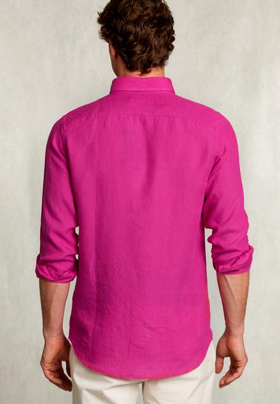 River Woods Custom Fit Linnen Hemd Amaranth