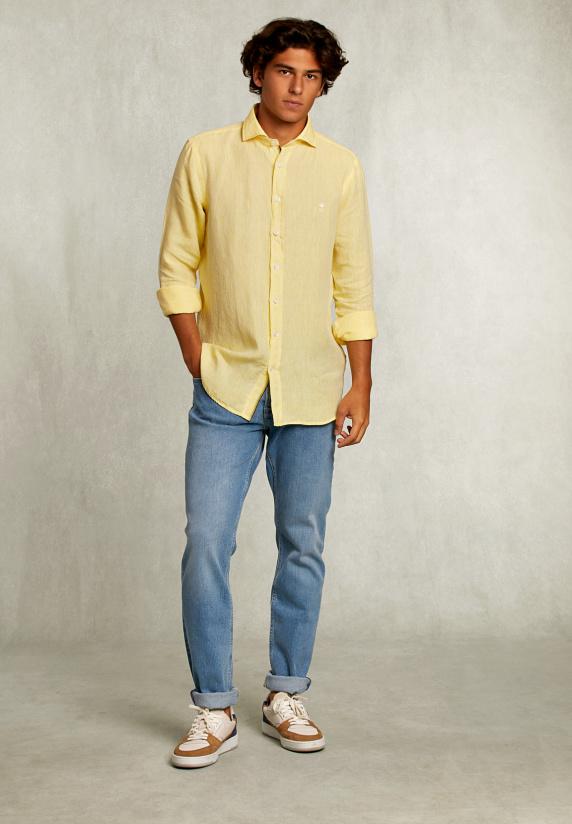 River Woods Custom Fit Linnen Hemd Butterfly