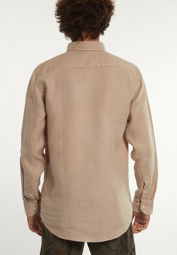 River Woods Custom Fit Linnen Hemd Cafe Au Lait