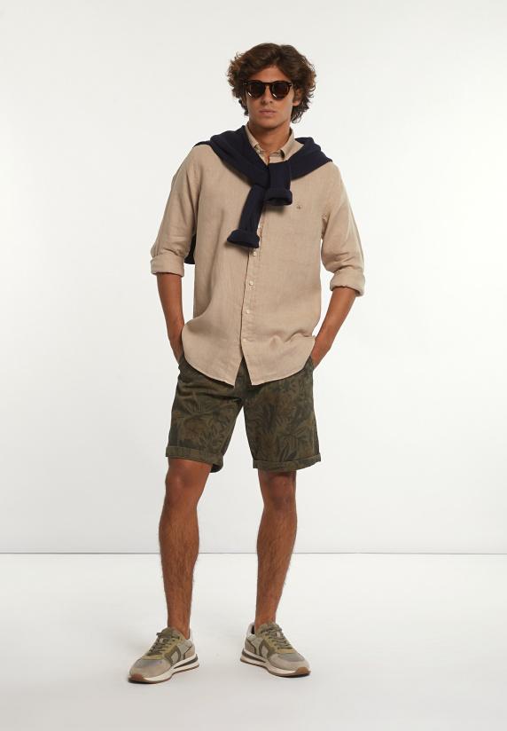 River Woods Custom Fit Linnen Hemd Cafe Au Lait