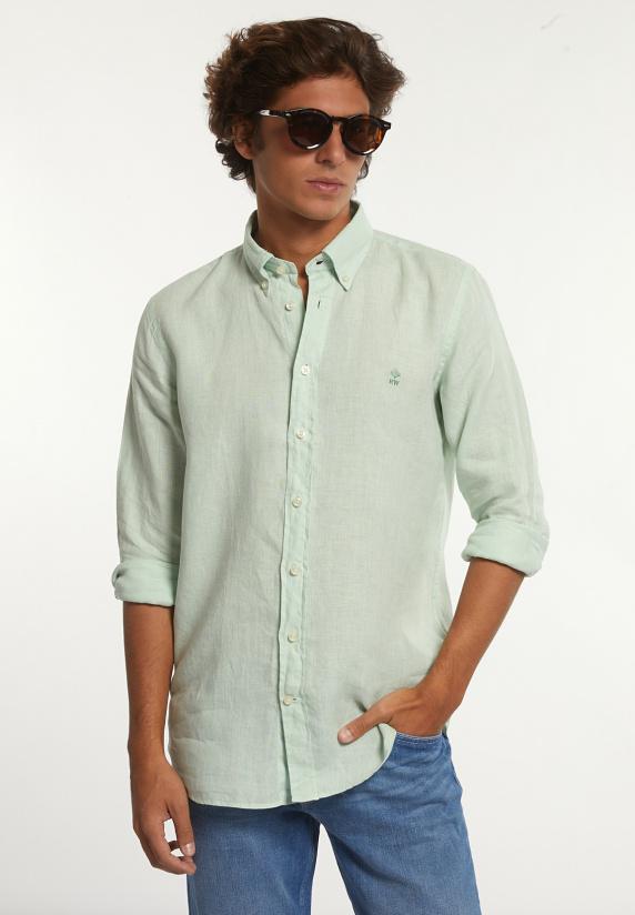 river woods Custom fit linnen hemd dew