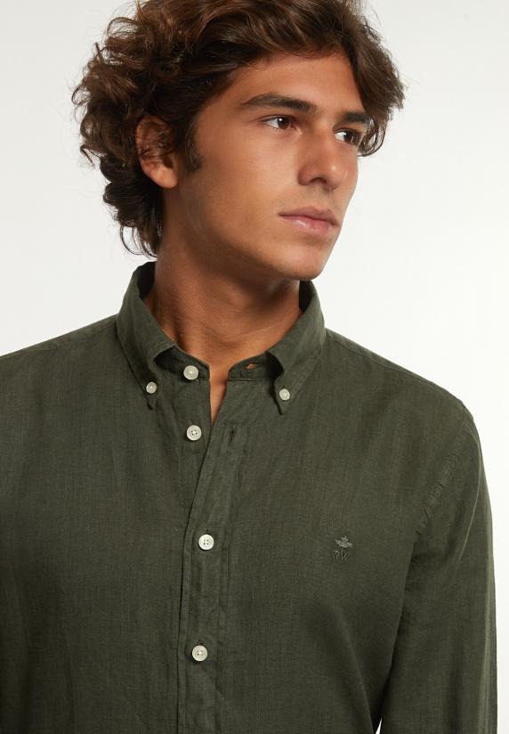 River Woods Custom Fit Linnen Hemd Forest