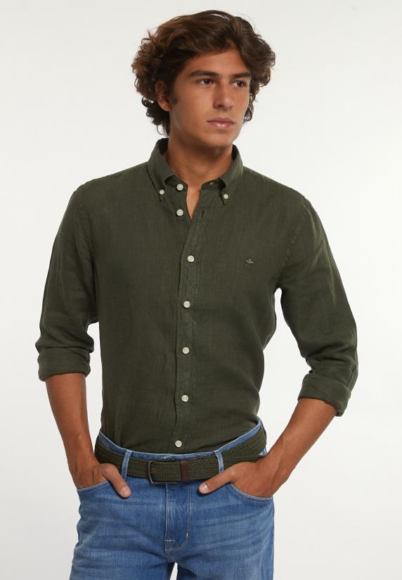 river woods Custom fit linnen hemd forest