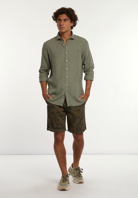 River Woods Custom Fit Linnen Hemd Kaki