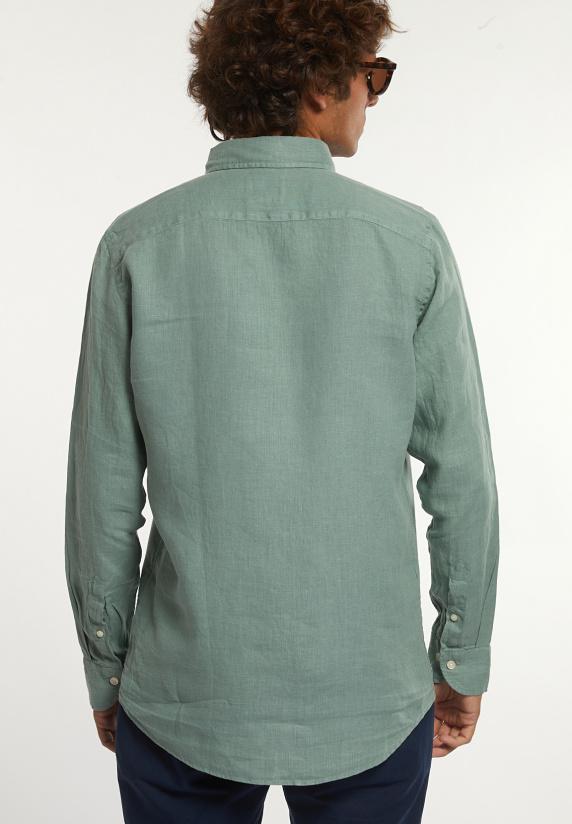 River Woods Custom Fit Linnen Hemd Safari Green