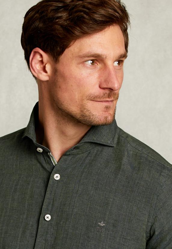 River Woods Custom Fit Linnen Hemd Savanna