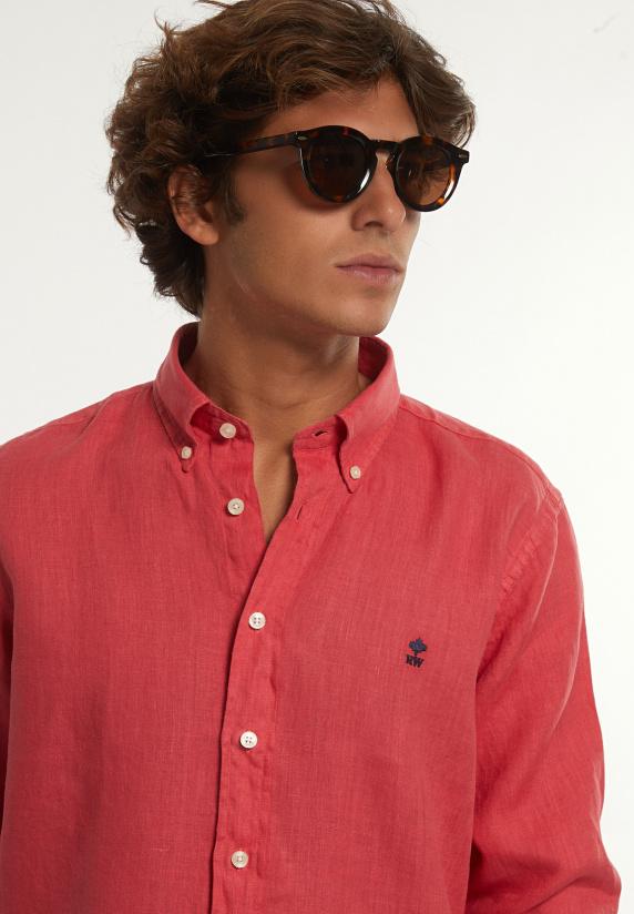 River Woods Custom Fit Linnen Hemd Sunset