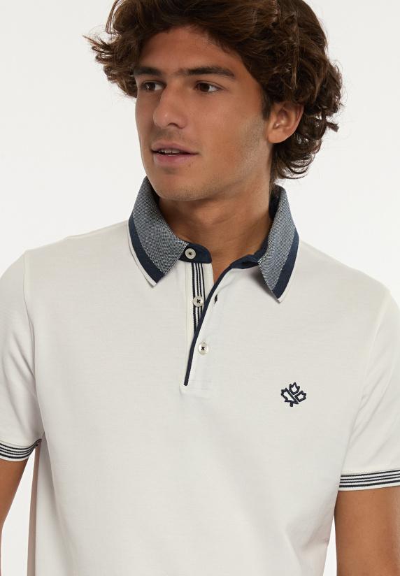 River Woods Custom Fit Lux Fancy Piqué Polo écru