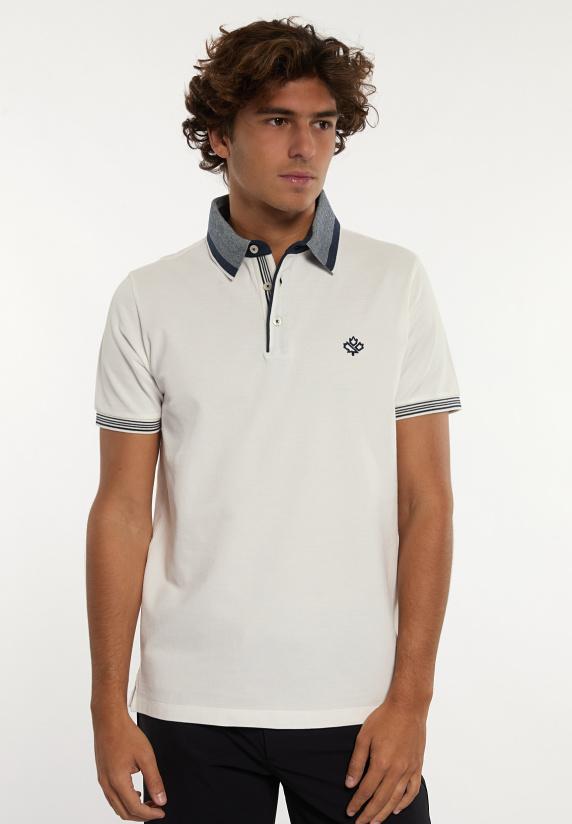 river woods Custom fit lux fancy piqué polo écru