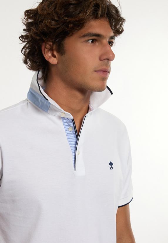 River Woods Custom Fit Lux Fancy Piqué Polo Wit