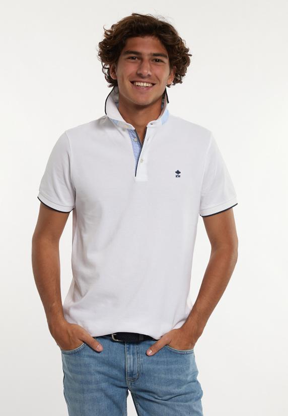 river woods Custom fit lux fancy piqué polo wit