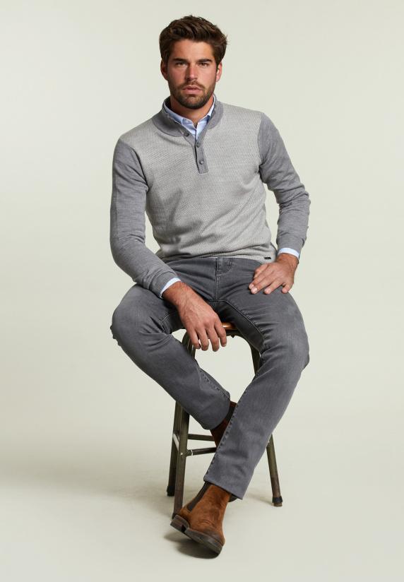 River Woods Custom Fit Merino Trui Oxford Mix