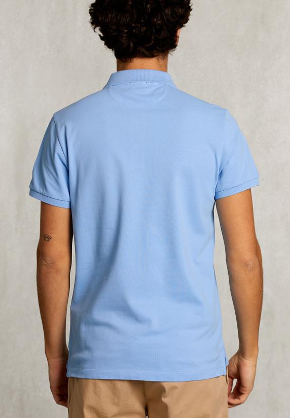 River Woods Custom Fit Pima Katoen Polo Bay Blue