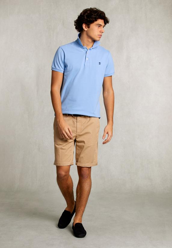 River Woods Custom Fit Pima Katoen Polo Bay Blue