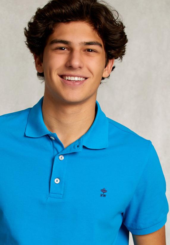 River Woods Custom Fit Pima Katoen Polo Curacoa