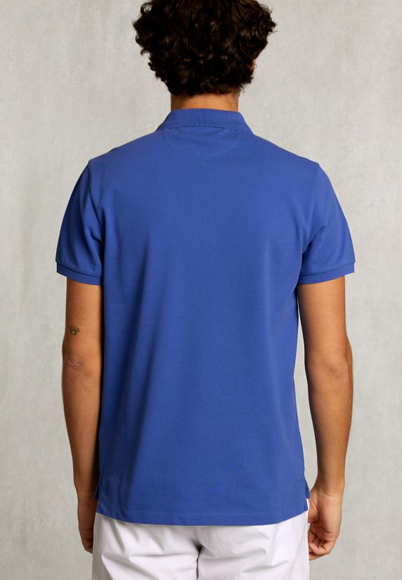 River Woods Custom Fit Pima Katoen Polo Deep Blue