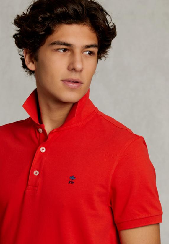 River Woods Custom Fit Pima Katoen Polo Kir Royal