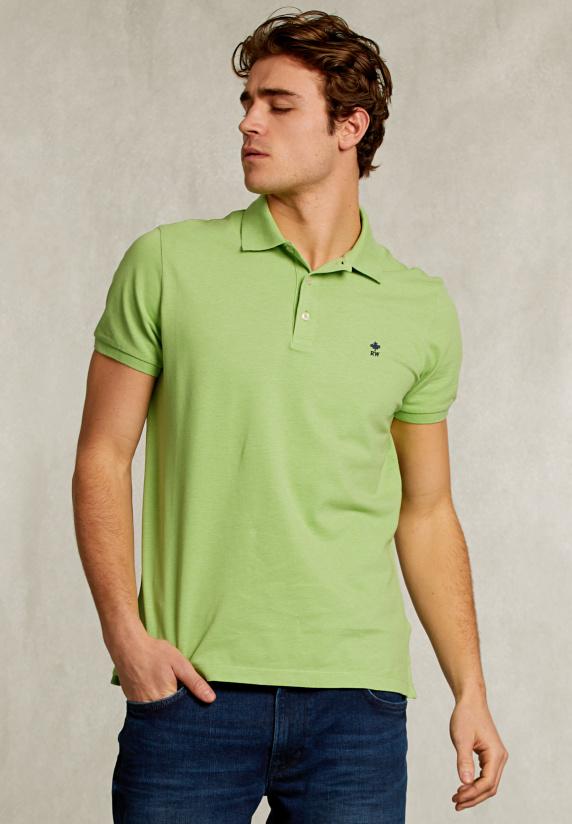 river woods Custom fit pima katoen polo lime mix