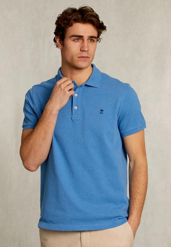 river woods Custom fit pima katoen polo ocean mix