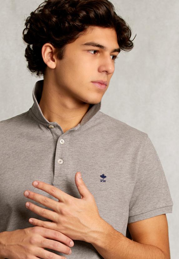 River Woods Custom Fit Pima Katoen Polo Oxford Mix