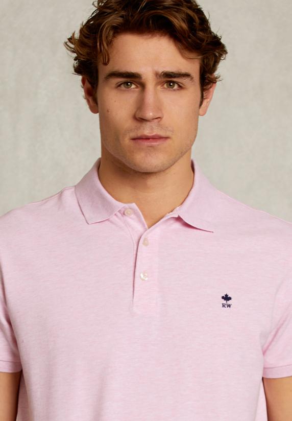 River Woods Custom Fit Pima Katoen Polo Pink Mix